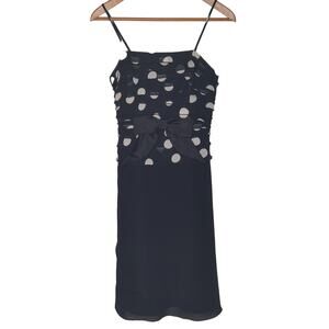 Joseph Ribkoff dress polka dot cami knee length ruffle bow spring summer 2